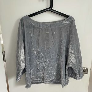 Nordstrom blue velvet shirt